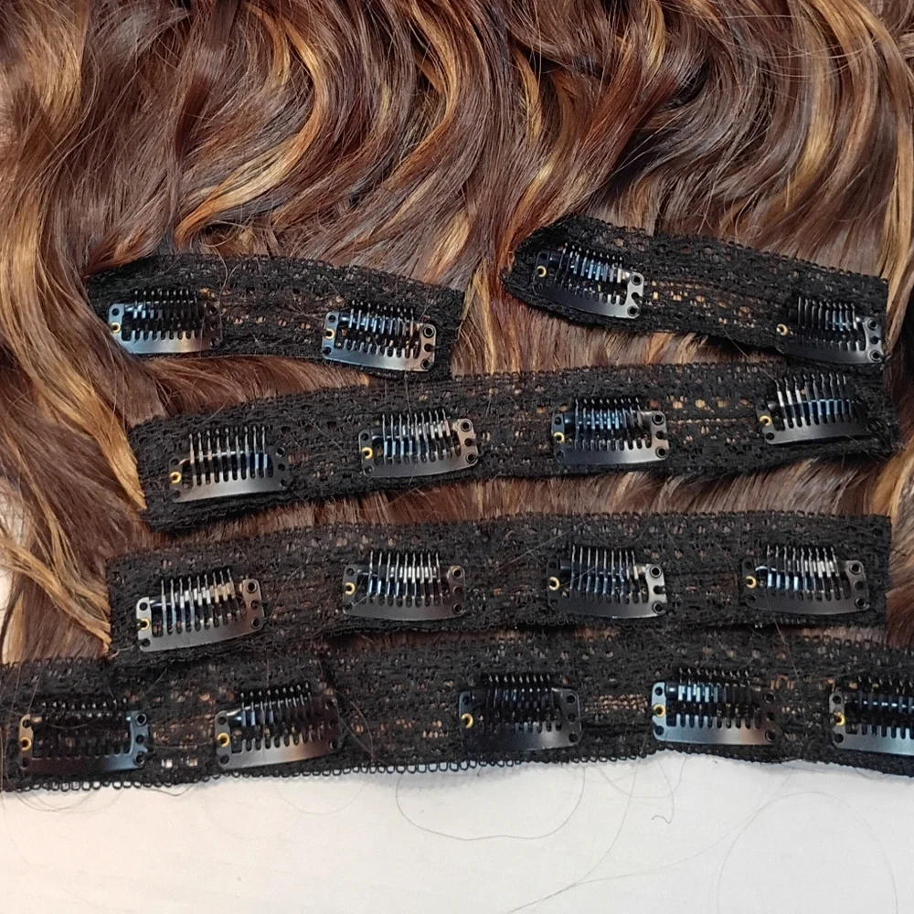 Clip in Hair Extensions, 5PCS Ash Blonde Hair Extensions 24
